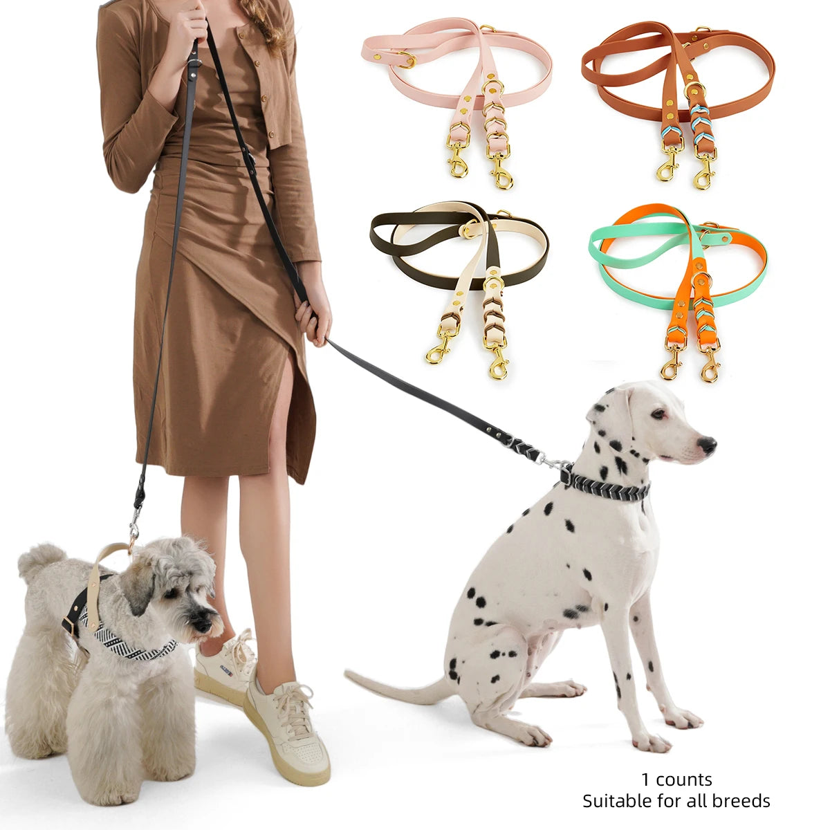 Handmade Leashes For Pet dogs and Cats Crossbody Dog Rope Waist Lead Rope Hand Free Running Walking Outdoor Pet Supplies Doubles
