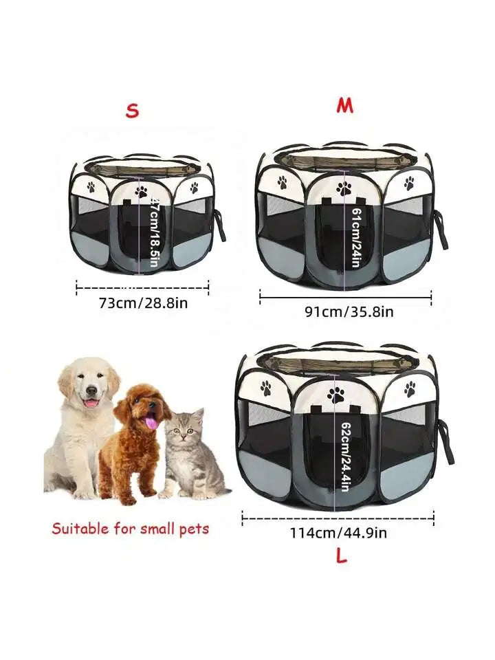 Portable Foldable Pet PlayPen for Dog Pet Cat Rabbit Guinea Pig, Indoor/Outdoor Fabric Playpen Cage Kennel Tent