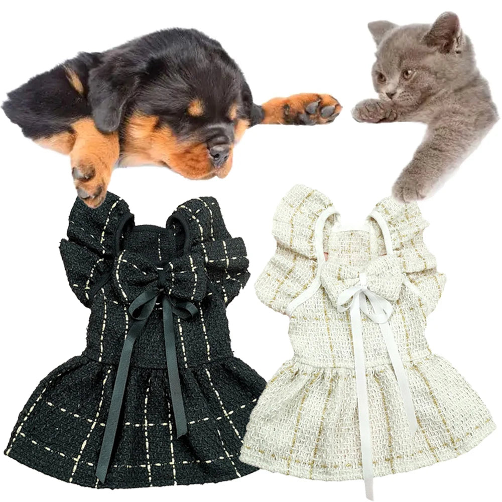Cute Pet Skirt Princess Style Sweet Pet Clothes Puppy Princess Dog Cat Dress Pet Bow Kittens Skirt Pet Supplies Comfortable