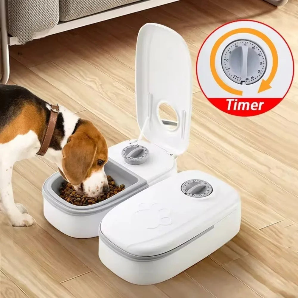 Pet Automatic Timing Feeder Large Capacity Dry&Wet Food Container Electric Dog Double Dish Bowl For Cats Dogs Home Use