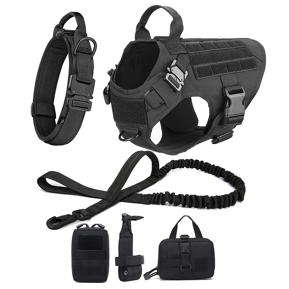 Large Dog Harness And Leash Set Pet German Shepherd Malinois Training Walking Vest Dog Harness And Collar For Medium Large Dogs